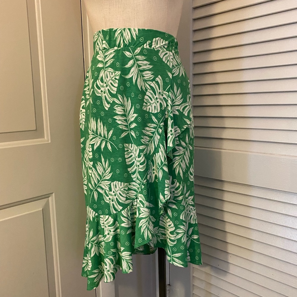 Green Leaf Tropical Print “SJS” Women's Skirt- Size XLP